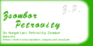 zsombor petrovity business card